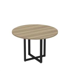 Imagem de Mesa de Reunião Redonda 100cm MRR1100P25TUB Noce Marromlle/Preto