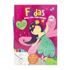 Imagem de Livro para Colorir Mais Cor por Favor Fadas com Pincel - TodoLivro