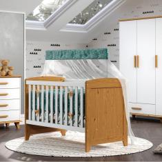 Imagem de Berço Padrão Americano Candy Serpil Baby Branco/Imbuia