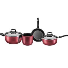 Imagem de Conjunto Panela Antiaderente 4 peças MTA Cristal Cereja