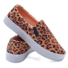 Imagem de Slip On Tênis Feminino Plataforma Confortável Animal Print-Feminino