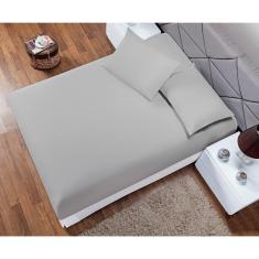 Imagem de Jogo De Lençol Solteiro Soft 2 Peças Fronha 180 Fio Cinza