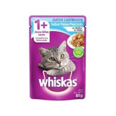 Imagem de Ração Úmida Para Gato Adulto Sachê Whiskas - Peixe Ao Molho 85G