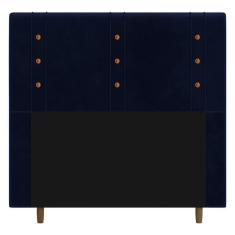 Imagem de Cabeceira Cama Box Solteiro Roma 90cm Veludo Azul Marinho