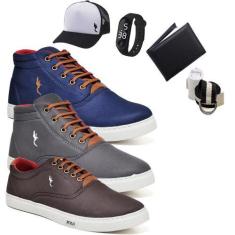 Imagem de Kit 3 Tênis Casual + Boné + Acessórios Macio Confortável - Polo Blu, 4