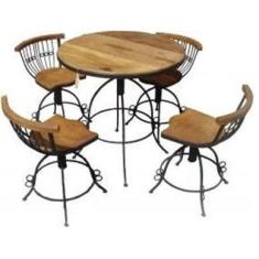 Imagem de Jogo De Mesa Bistrô Com 4 Banquetas Giratórias e Reguláveis - Cód 568