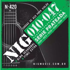 Imagem de Encordoamento Cordas Nig N420 010 Prateada Violão Aço