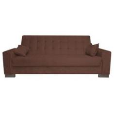 Imagem de Sofá Cama 2 Lugares para Sala de Estar Lisboa Suede Marrom - D'Rossi