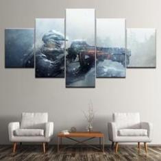 Imagem de Quadro Decorativos Jogo Gun Gaming com 5 peças 130x65 1