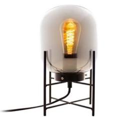 Imagem de Luminaria De Mesa Abajur Flint Cupula De Vidro + Lampada Filamento Led St64 St1345