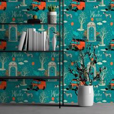 Imagem de Papel de Parede Adesivo Vintage N013098 Rolo 0,58x3M