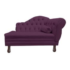 Imagem de Recamier Sofá Esquerdo Larissa 120cm Sala Veludo Roxo - INCASA DECOR -