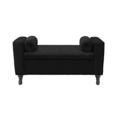 Imagem de Recamier Baú Félix 140cm Suede Preto - Bandiera Decor
