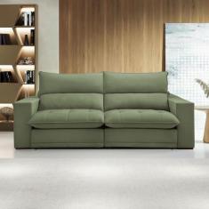 Imagem de Sofá Retrátil E Reclinável Martinho 230cm Boucle Verde - Celflex
