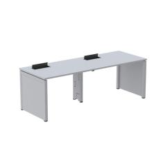 Imagem de Mesa de Plataforma Simples para 2 Pessoas Corporativa 150x792/2p Pscpp150/792/2p Cinza