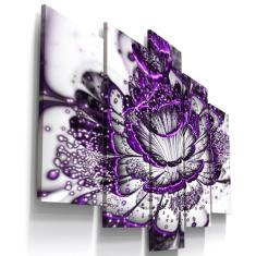 Imagem de Quadros Decorativos Flor Digital Roxo Sala Quarto
