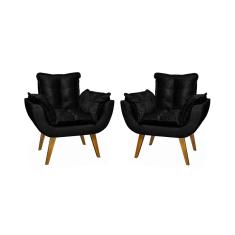 Imagem de Kit 2 Poltronas Decorativa Opala  Assento De Pillow