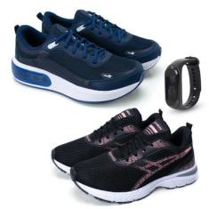 Imagem de Kit 2 Tênis Feminino Fitness Esporte + Relógio Digital - Vorax