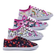 Imagem de Tênis Infantil Casual Escolar Estampado Menina Menino K80 - Fabricata