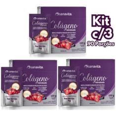 Imagem de Kit 3X Colágeno Hidrolisado Verisol Sanavita (90 Sachês)