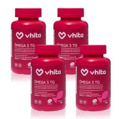 Imagem de Ômega 3 1000mg TG - Importado e rico EPA DHA com selo IFOS e Vitamina E de 120 caps Vhita (4 unidades)