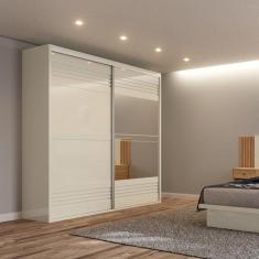 Imagem de Guarda-roupa Solteiro 2 Portas 2 Gavetas 222,8cm  Off White B