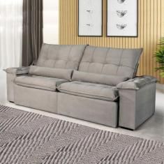 Imagem de Sofá 1,80M Retrátil E Reclinável Atenas Com Molas Ensacadas 3 Lugares