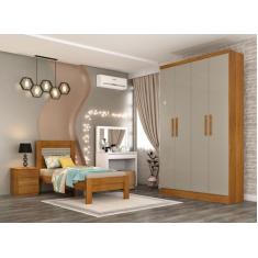 Imagem de Guarda Roupa Solteiro 4 Portas 2 Gavetas - Amsterdam-Cinamomo/Off Whit