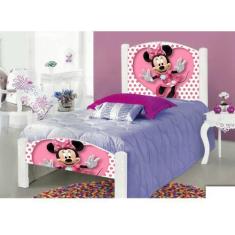 Imagem de Cama De Criança Infantil Solteiro Minie Adesivada Com Grade De Proteçã