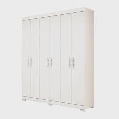 Imagem de Guarda Roupa Solteiro 100% mdf 6 Portas Lana Branco - acp móveis