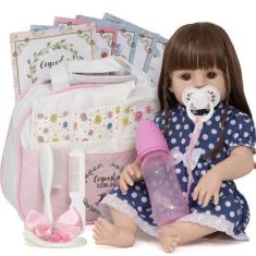 Imagem de Boneca Reborn Realista Completa Enxoval 20 Itens - Cegonha Reborn Doll
