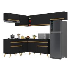 Imagem de Cozinha Completa De Canto Veneza Gb Mp2069 Com Armário E Balcão Preta