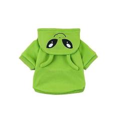 Imagem de QWINEE Moletom com capuz para cachorro alienígena casaco quente para cachorrinho de Natal Halloween fantasia de cachorro cosplay roupas de inverno para cães pequenos e médios gatos gatinho verde