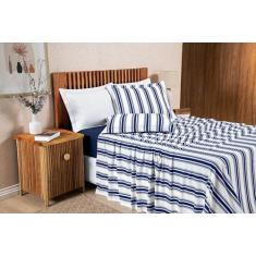 Imagem de Jogo De Lençol Malha Algodão Casal Padrão 4 Pç Antialérgico - Nathalia