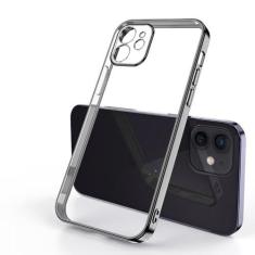 Imagem de Capa de telefone transparente quadrada luxuosa de silicone para iPhone 11 12 13 Pro Mini Xs Max X Xr Se 2020 7 8 Plus Capa macia revestida, preta, para iPhone 13 Pro