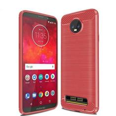 Imagem de Capa para Moto Z3, capa de material de fibra de carbono, macia, antiderrapante, antiimpressões digitais, capa totalmente protetora para Moto Z3