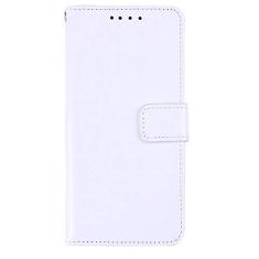 Imagem de NEKOYA Capa de telefone para Meizu M15, capa carteira flip de couro liso com compartimento para cartão, suporte e fecho magnético, capa de couro Meizu M15 branca