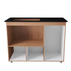 Imagem de Balcão Para Cooktop 5 Bocas Com 3 Portas Ana Savana/off White - Moblis