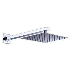 Imagem de Ducha Chuveiro Slim Prizi Quadrado 20x20cm Inox 304 com Braço