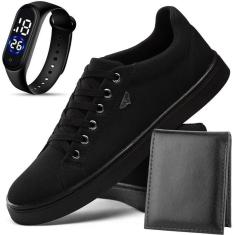 Imagem de Tênis Masculino Skatista Sapatênis com Relógio Digital e Carteira Slim-Masculino