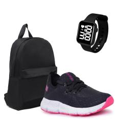 Imagem de Tênis Feminino Ortopédico Ultra Leve Com Mochila e Relógio Digital Quadrado-Feminino