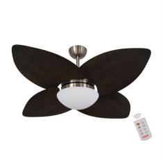 Imagem de Ventilador de Teto Kovalski Bronze 4 Pás Palmae Tabaco 127V com Contro