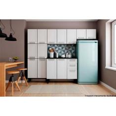 Imagem de Cozinha Modulada Completa Múltipla 4 Peças (2 Armários + 1 Balcão + 1 Paneleiro) C4P87 Branco - Bertolini