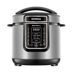 Imagem de Panela de Pressão Elétrica Digital 6L, Mondial, Preto/Inox, 1000W, 110V - PE-60-6L-I