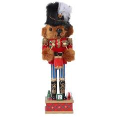 Imagem de Boneco Quebra Nozes Teddy em Madeira Enfeite de Natal 38cm - Generic, 
