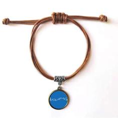 Imagem de DIYthinker Pulseira Blue Movg Music 5-le Staff, pulseira de couro com corda de couro marrom joia presente