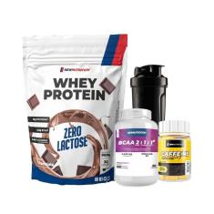 Imagem de Combo Whey Zero Lactose Cafeina BCAA Shaker New Nutrition-Unissex
