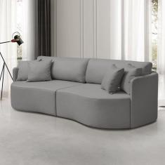 Imagem de Sofá 3 Lugares Dakota Cinza Escuro 188 Cm Cinza Escuro