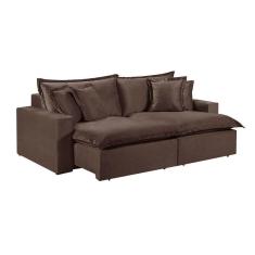 Imagem de Sofá 5 Lugares Retrátil Com Encosto Fixo M-145 Veludo Martins