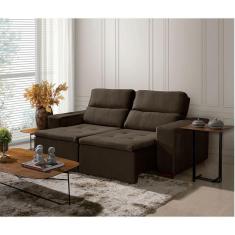 Imagem de Sofá 3 Lugares 195cm Com Molas, Retrátil E Reclinável Marrom